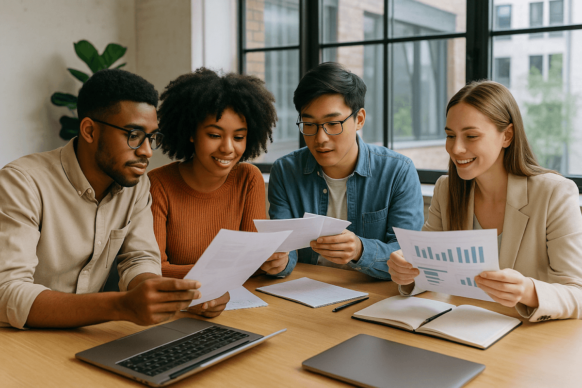 Infographic on essential credit requirements for startup loans, covering credit score, history, debt ratio, and payment history.