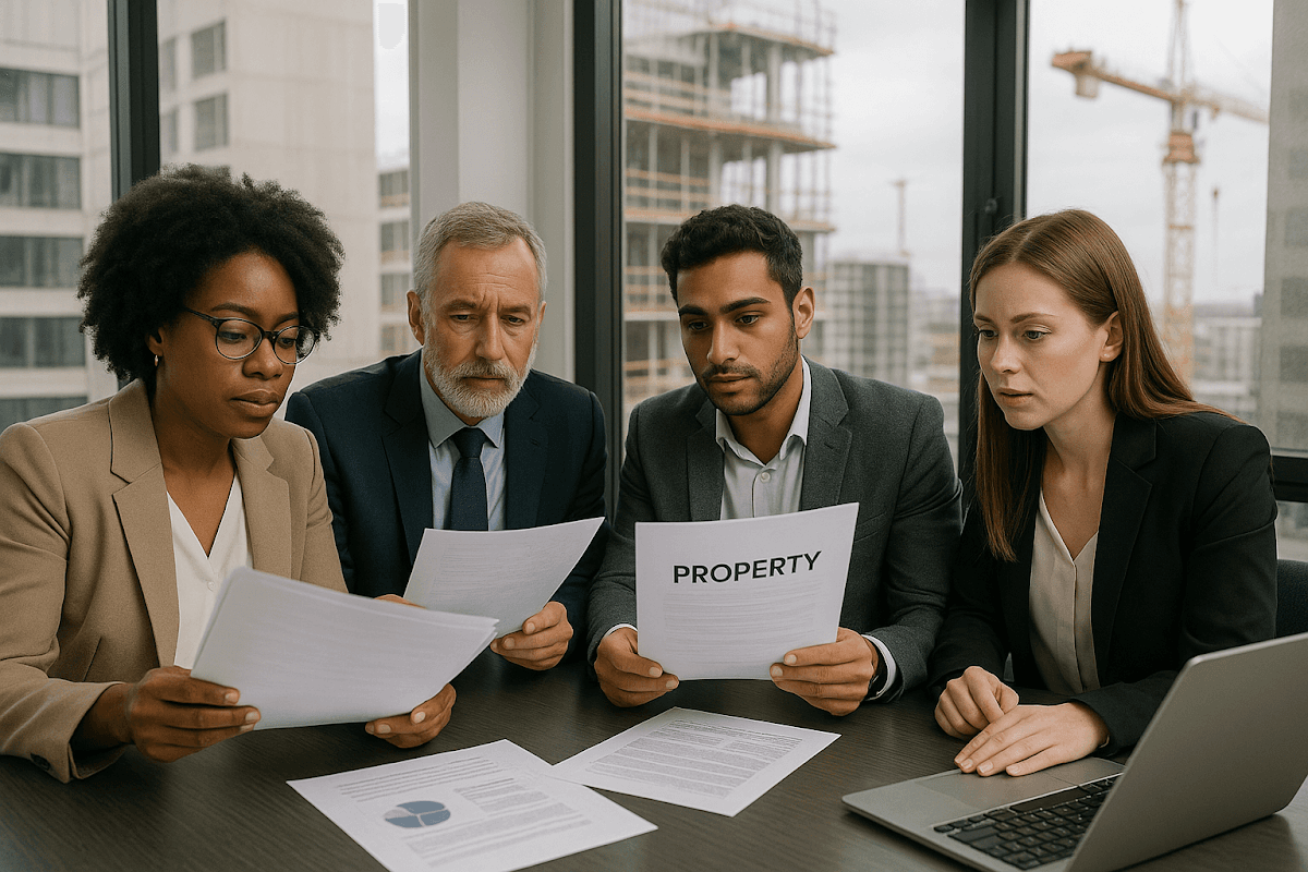 Infographic showing payroll financing options for property investors including bridge loans, lines of credit, DSCR financing, and equipment loans.