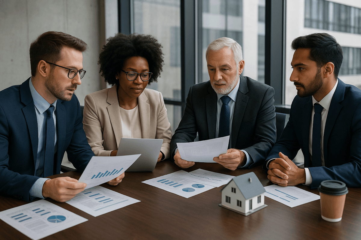 Infographic showing payroll financing options for property investors including lines of credit, factoring, asset-based lending, and revenue-based financing.