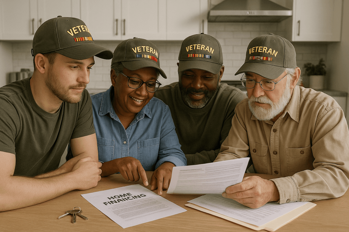 Infographic showing credit score ranges, factors for VA loan approval, benefits of VA loans, credit improvement steps, common challenges, and lender support.
