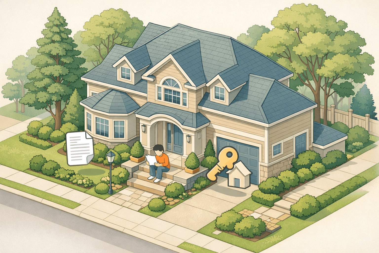 A large upscale home on a residential street representing high-value property financing with a jumbo mortgage loan